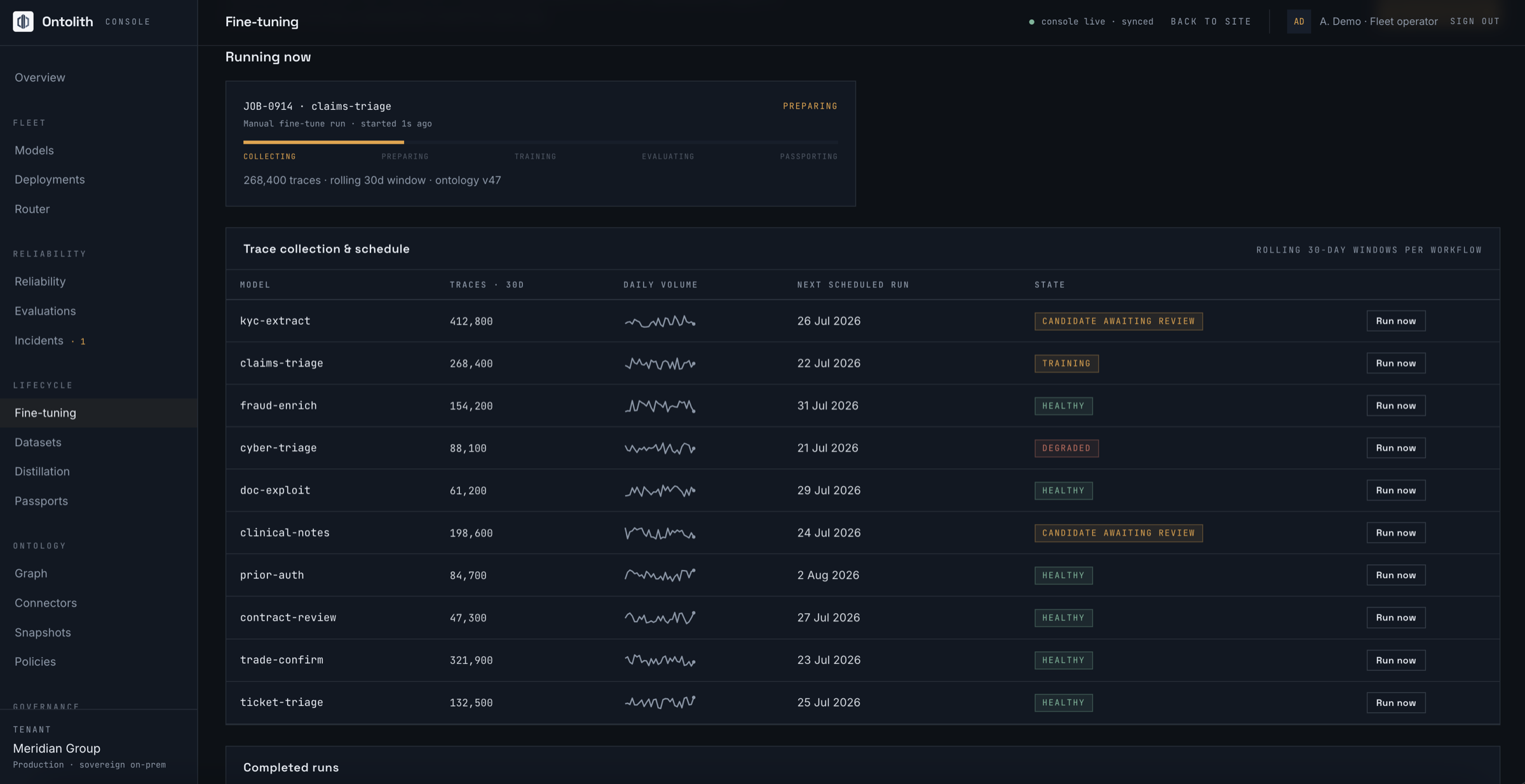 Fine-tuning pipeline